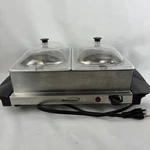 Brentwood Double Buffet Server & Warming Tray (two 1.5 Qt. Removable Pans. Fixed Price $10.00.