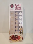Norpro Ravioli Maker With Press 12 Hole Tray Stainless Steel Pasta Kitchen Tool. Fixed Price $12.00.