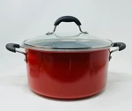 Cuisinart Red Qt Aluminum Stock Pot Non-stick W/ Glass Lid #54C66-24R X 10. Fixed Price $15.00.