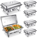 Catering Chafing Dish Food Warmer Buffet Set 316 Stainless Steel W/2 Pan Chafers. Fixed Price $184.29.