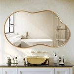 Irregular Wall Mirrors 20"X36" Gold Tempered Glass Aluminum Alloy Frame. Fixed Price $134.99.