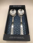 Kensington Home Pair Of 18/10 Stainless Steel Servers 11" Euro Hammered Gb New. Fixed Price $18.99.