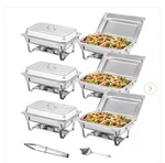 Vevor 8 Qt 6 Pack Rectangle Chafing Dish Buffet Set Full Pan Stainless Steel. Fixed Price $104.30.