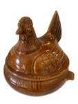 Vintage California Usa Pottery Brown Chicken Hen CF37 Soup Tureen 1960. Fixed Price $32.00.