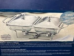 International Silver Company Modernist Double Food Warmer 18" 11 1/2" Open Box. Fixed Price $89.99.