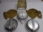 Vintage (3) Authentic Boy Scouts America Mess Kits+ Sterno Folding Camp Stove. Fixed Price $24.95.