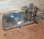 Cuisine Cookware-command Performance Gold- Double-burner Buffet Set. Fixed Price $99.99.
