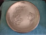 Wallace Sterling Silver Grapes & Leaf Repousse 10 1/2" Sandwich Plate - Rare. Fixed Price $899.00.