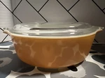 Vintage Pyrex Old Orchard 471 Small Casserole Baking Dish Pint With Glass Lid. Fixed Price $21.99.