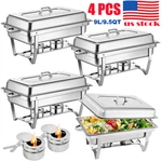 1-4 Pack 8 Qt Stainless Steel Chafer Chafing Dish Sets Catering Food Warmer Us. Fixed Price $148.23.