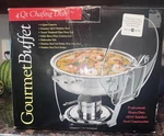 Gourmet Buffet 4 Quart Chafing Dish, Professional Heavy Duty Stainless Steel Nob. Fixed Price $39.99.