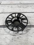 Vtg Pyrex 36 Cw Cast Iron Clock Roman Numerals Legged Base Trivet Warmer Usa. Fixed Price $20.00.