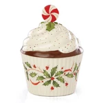 Lenox China Christmas Holly Holiday Cupcake Covered Candy Dish - N/o. Fixed Price $21.97.