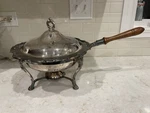Vintage Gorham Silver Plated Chafing Dish With Lid Stand Wooden Handle. Fixed Price $50.00.