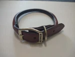 Hamilton Rolled Leather Dog Collar 1" X 22" Sm-med New Burgundy Black T1. Fixed Price $12.97.