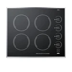 Summit CR424 Black/stainless Steel 24" Electric Cooktop. Fixed Price $942.00.