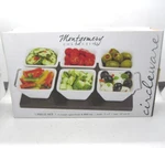 Circleware Montgomery Collection Set 6 Ceramic Square Bowls With Mdf Tray New. Fixed Price $15.39.