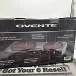 Ovente Electric Double Infrared Burner With 7.75" & 6.75" Ceramic Plates BGI102B. Fixed Price $39.99.