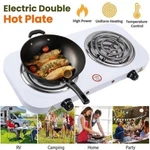 Usa Electric Camping Double Burner Hot Plate Portable Heating Cooking Stove Dorm. Fixed Price $16.98.