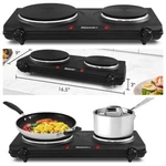 Portable Small Electric Stove 2 Burners Double Plate Cast Iron Countertop. Fixed Price $33.95.