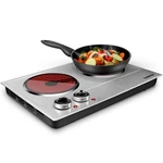 1800W Ceramic Hot Plate For Cooking, Dual Control Cooktop, Double Burner, Por.... Fixed Price $117.32.