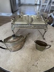 Vtg Paul Revere 1927 Community Plate Silver Tea Set + Double Warming Tray. Fixed Price $149.99.