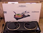 Cusimax Electric Stove, 1800W Infrared Hot Double Burner, Black CIMP-B180. Fixed Price $84.14.