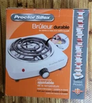 New In Open Box - Proctor Silex Durable Fifth Burner (model #34101P). Fixed Price $24.95.