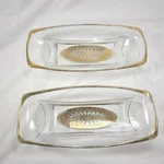 Vintage Glass Gold Blue Accents Mcm Decor Tray Dishes. Fixed Price $25.00.
