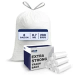 Plasticplace 8 Gallon White Trash Bags, 0.7 Mil, 200 Case. Fixed Price $23.49.
