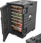 109 Qt Hot Box Food Warmer, Insulated Pan Carrier W/ Wheels Double Buckles. Fixed Price $179.99.