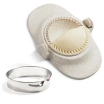 Lmfeg Dumpling Maker Set With Dough Cutter And Empanada Press Mold 3", White. Fixed Price $22.44.