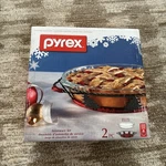 Pyrex 2 Piece Plate Serve-ware Holder Christmas Tree Wire Holiday Server Nib. Fixed Price $18.99.