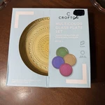 Nib 4 Crofton Colorful Textured Soda Lime Glass Multicolor Dinner Plate Set. Fixed Price $38.00.