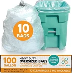 Plasticmill Heavy Duty Trash Bags - Clear Garbage For. Fixed Price $33.14.