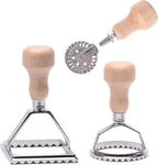Master Feng Ravioli Stamp Maker Cutter With Roller Wheel Set, MF-146, Silver. Fixed Price $22.02.