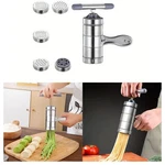 Stainless Steel Manual Pasta Maker Noodles Press Machine With 5 Molds. Fixed Price $17.49.