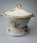 Vintage Cal Original Usa Covered Ceramic Warming Chafing Soup Tureen - Warmer. Fixed Price $34.99.