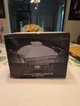 Godinger 1-QUART Covered Porcelain Baker W/ Chrome Warmer Stand New Open Box. Fixed Price $25.00.