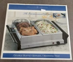 Bella Cucina Artful Food Double Buffet Server & Warming Tray - New. Fixed Price $29.95.