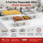 Disposable Wire Chafing Dish Buffet Set Full Size Stand Pans Fuel Food Warmer. Fixed Price $139.97.