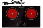 Cocina El Ctrica 4000W De 24", Estufa Doble Quemadores Control Por Peri. Fixed Price $294.99.