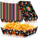 30 Pack Fiesta Mexican Food Trays, Floral And Serape Stripe Design Disposable. Fixed Price $18.60.