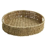 Round Woven Seagrass Wicker Serving Tray 13 Inch Coffee Table Ottoman Decor. Fixed Price $35.69.
