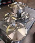 Tramontina Stainless Steel Silver 8 Pc Cookware Set Pots Pans Lids. Fixed Price $169.95.
