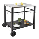 Vevor Outdoor Grill Dining Cart With Double-shelf, Bbq Movable Food Prep Table,. Fixed Price $118.28.