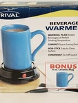 Rival Beverage Warmer With Blue Ceramic Mug. Fixed Price $18.00.