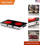 Versatile Electric Hot Plate - 1800W Infrared Double Burner For Home & Office. Fixed Price $109.99.
