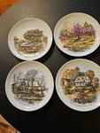 Lot Of Currier & Ives American Homestead Seasons Plates 6-1/4". Fixed Price $12.00.