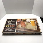 Vintage Hot Electric Tray Cornwall Food Warming Mcm Avocado Works Original Box. Fixed Price $15.00.